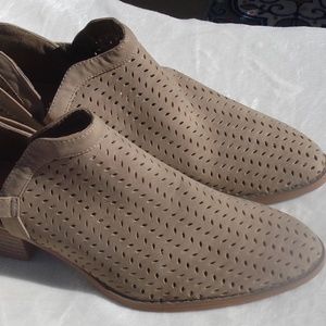 Restricted Nude/Tan Perforated Short Booties NEW